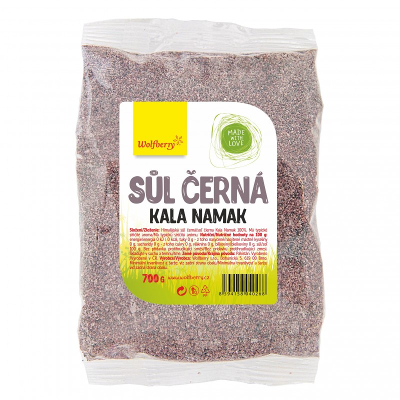Wolfberry Himalájská sůl černá Kala Namak jemná 700 g